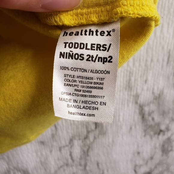 💕 Healthtex Short Sleeves Yellow Tee Size 2T - Picture 8 of 12